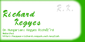 richard kegyes business card